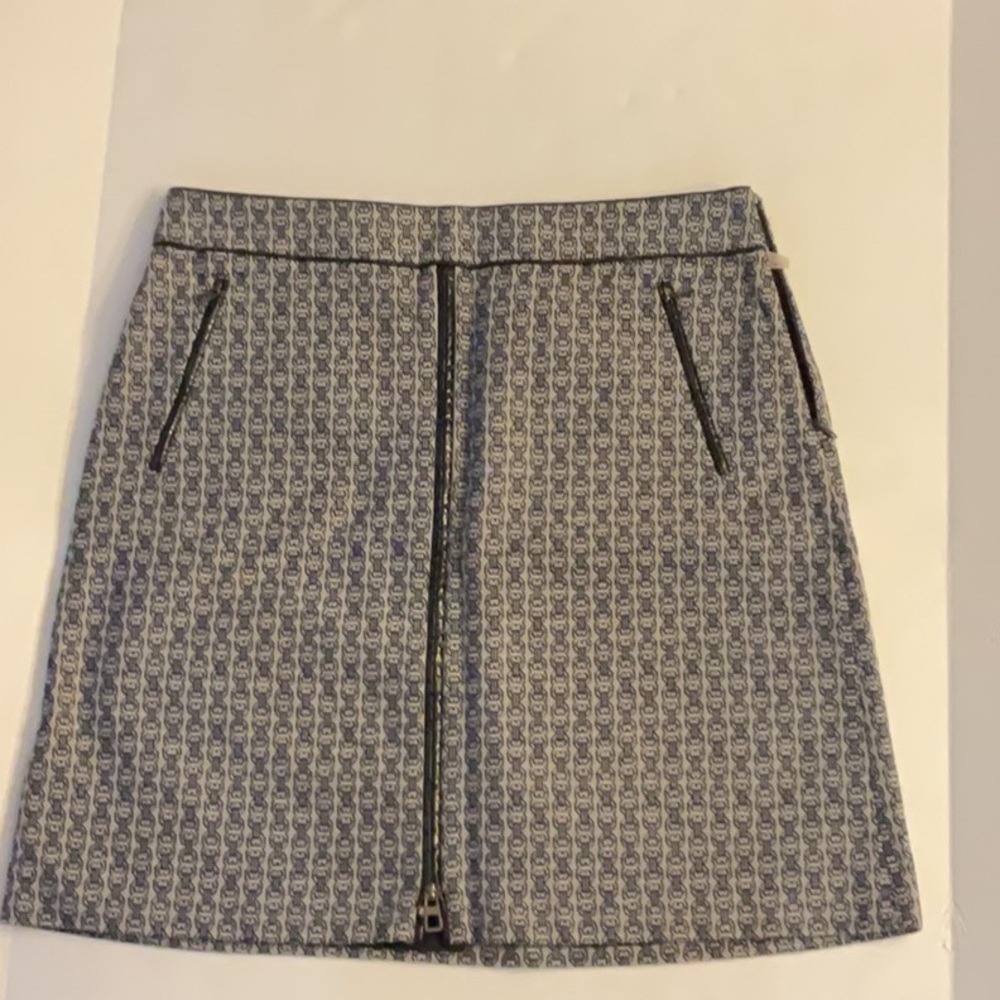 Tory Burch Gray Patterned Mini Skirt